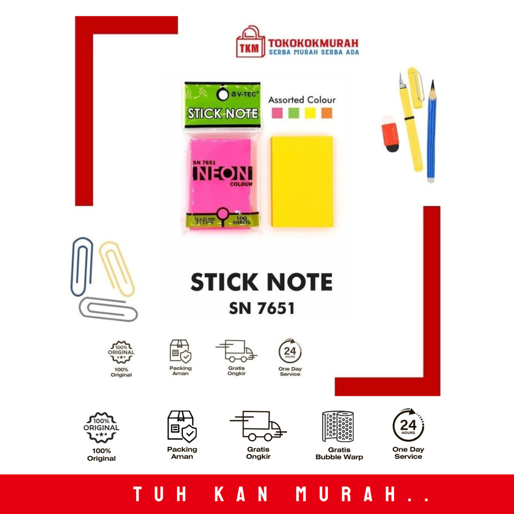 

V-TEC STICKY NOTES SN 7651 WARNA HIJAU