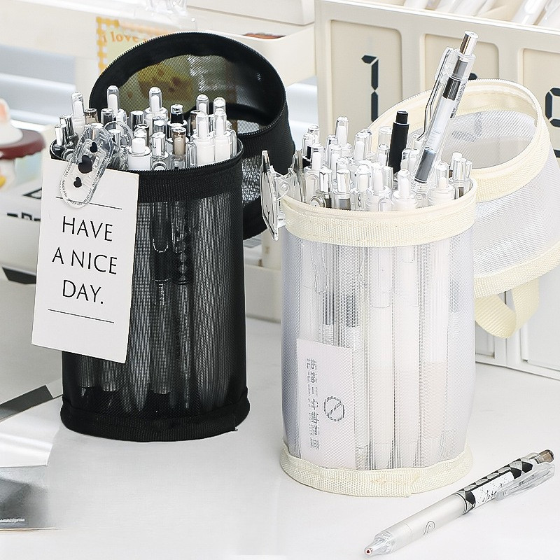 

Simple Pen Holder Style Pencil Case High Appearance Standard Round Pencil Box Suitable Large Capacity Transparent Box