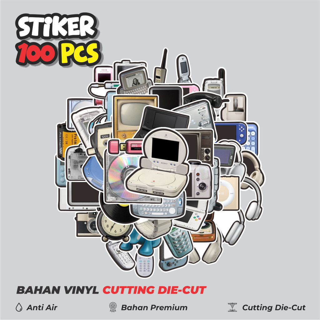 

Terbaru! 50 pcs Stiker Seri Perangkat Teknologi Vintage Mix 2 Dekorasi Lucu Kreatif untuk Notebook, Skateboard, HP
