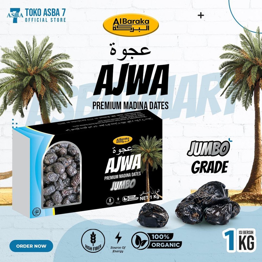 

AL BARAKA AJWA JUMBO 1KG – KURMA NABI PREMIUM, UKURAN BESAR & BERKUALITAS