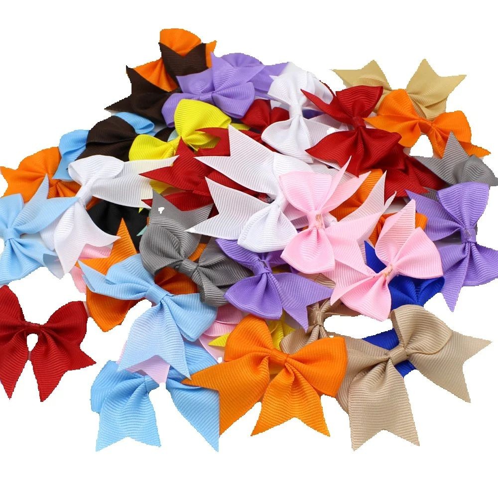 

20PCS 55*50mm 25mm Satin Ribbon Bows For Craft Small Bowknot Gift Flower Wedding tie Handwork Decoration Bows