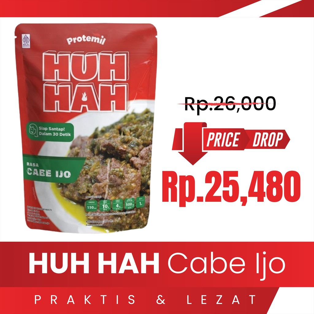 

Protemil HUH HAH Cabe Ijo / Lauk Instan / Siap Makan