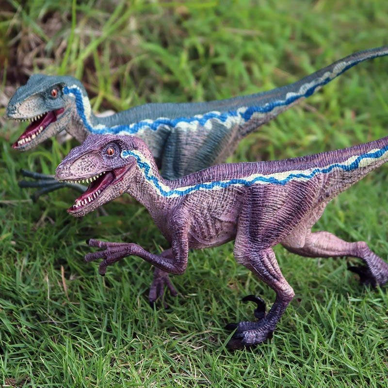 Velociraptor Dino Blue Figure Raptor Dinosaurus Mainan