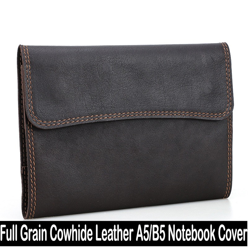 

Handmade Vintage Coffee Full Grain Leather A5 B5 Flip Notebook Cover Sleeve for Office Organization Stationery School Supplies