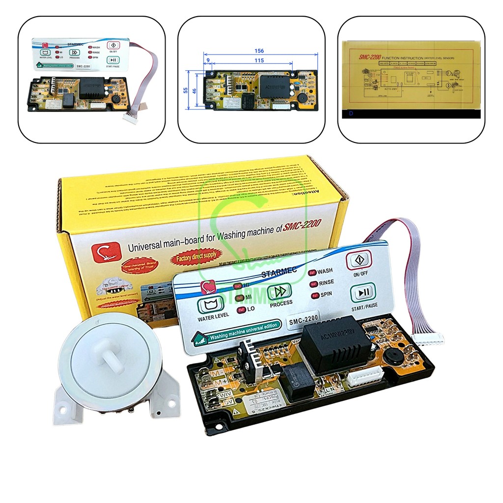 

Modul PCB Mainboard Multi / PCB Universal Untuk Semua Mesin Cuci SMC-2200