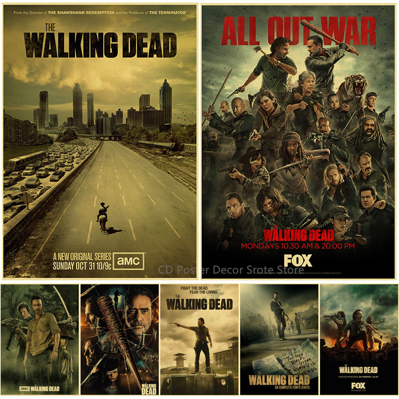

Classic TV Play The Walking Dead Poster Retro Prints Picture Vintage Home Living Room Bar Cafe Decor Aesthetic Art Wall Painting