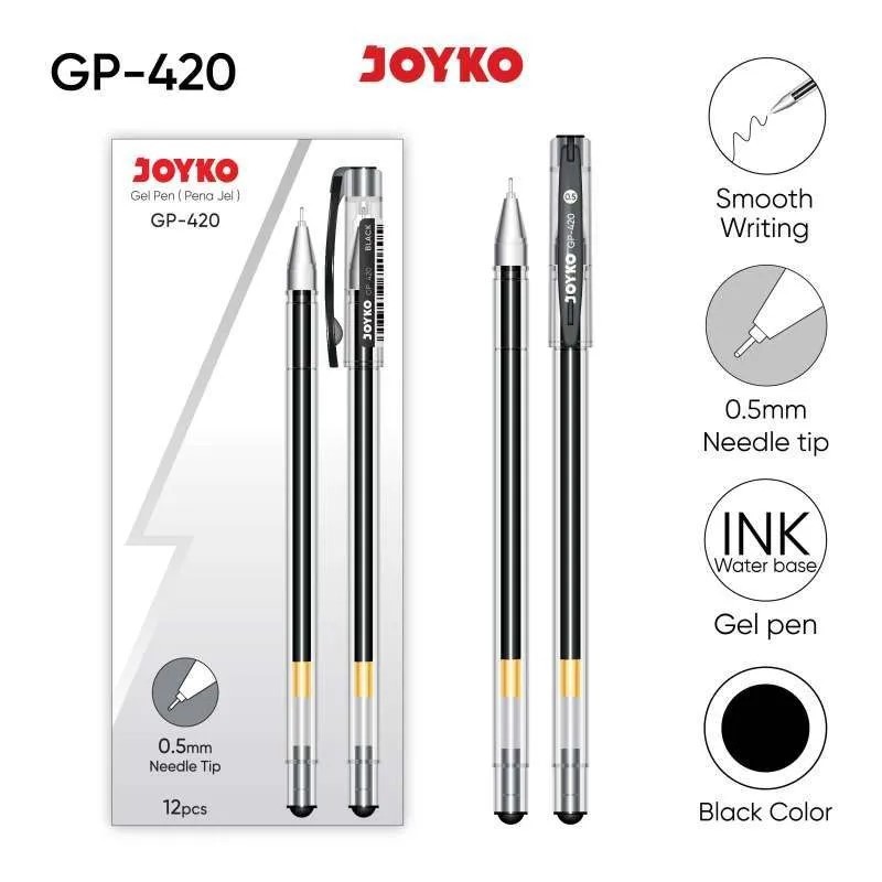 

Joyko Gel Pen / Pulpen Pena GP-420 Hitam [Per Pc]