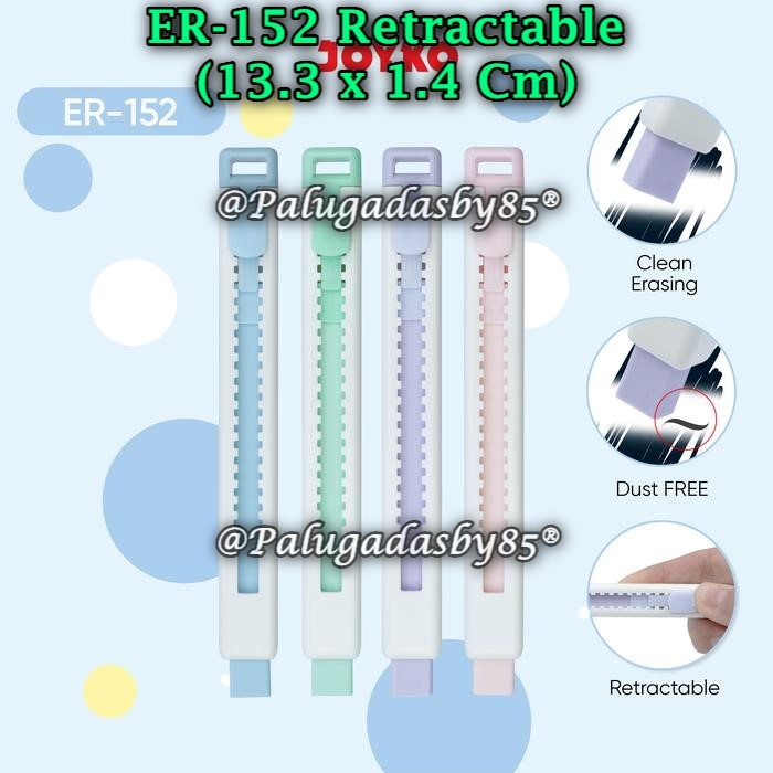 

(1 Pak Isi 24 Pcs) GROSIR Penghapus Mekanik JOYKO ER-152 / Penghapus Joyko ER-152 (1 Pak/24)
