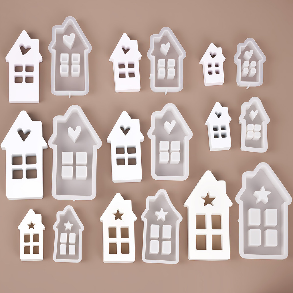 

Star Heart House Silicone Molds Light Heart Houses Concrete Moulds Casting Molds Home Decoration Resin Candle Casting Mould