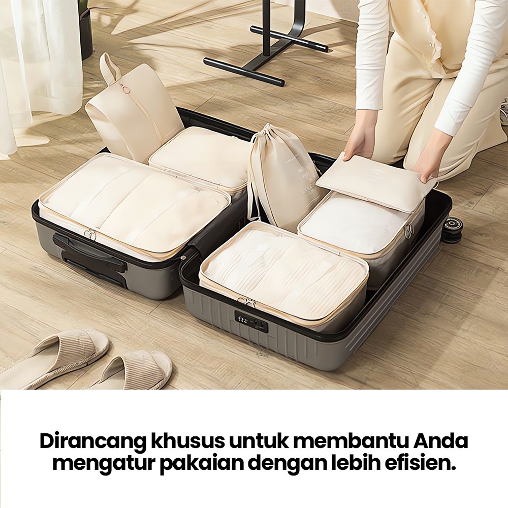 Tas penyimpanan perjalanan set tujuh potong perlengkapan mandi digital dan kosmetik kemasan tas peny