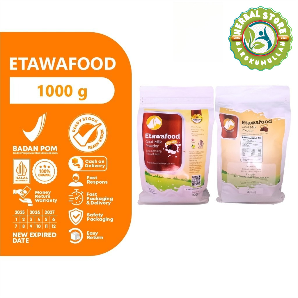 

Etawafood Susu Kambing Etawa Bubuk Gula Aren 1kg premium 100% original Untuk Masalah Pernapasan dan Sendi