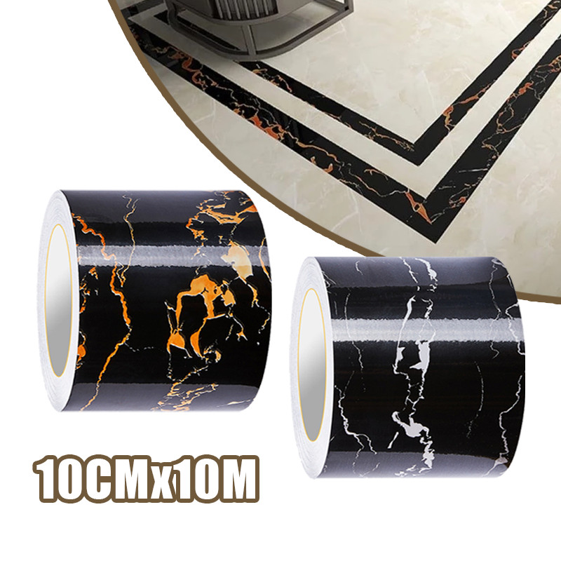 Tembok Stiker Keramik Border Strip - 10CM*10M Wallpaper Sticker Border List, Dekorasi Lantai & Bawah