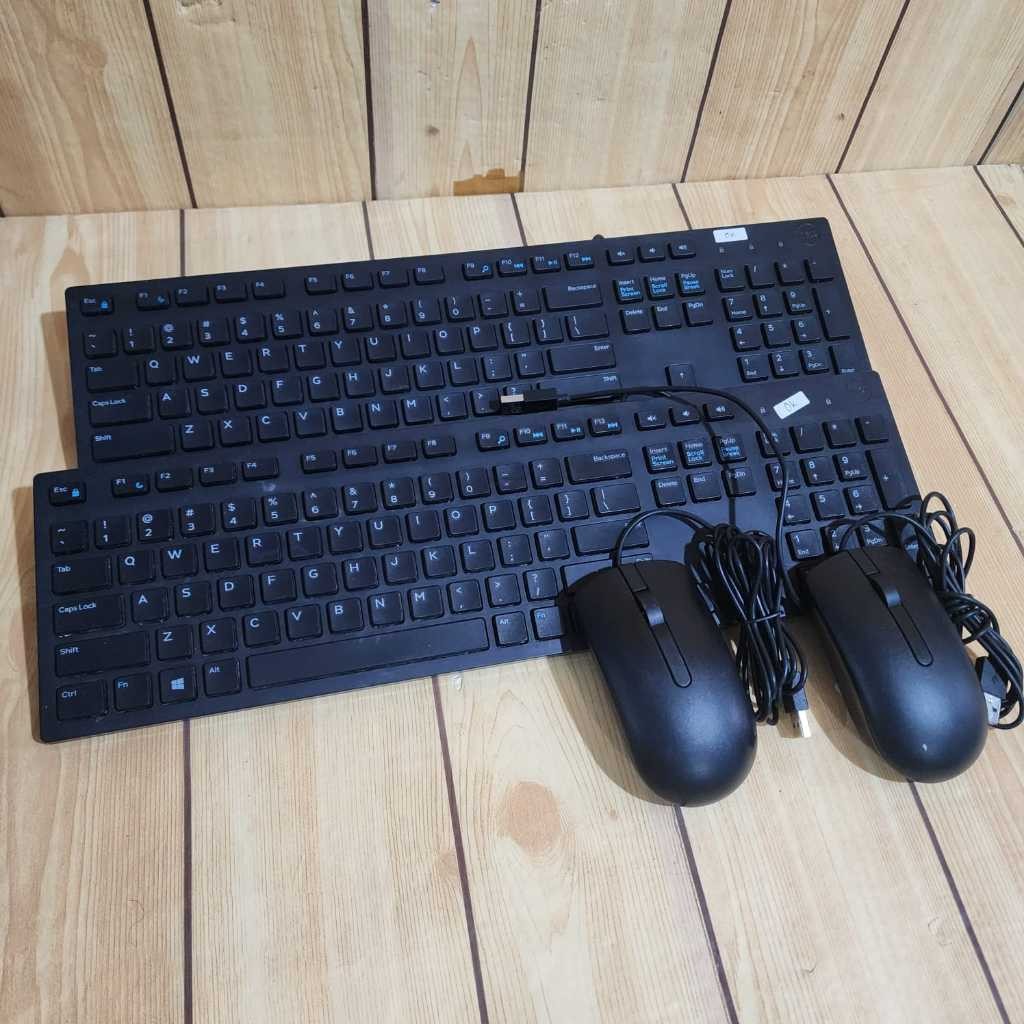 Paket Keyboard Mouse Dell USB  - Paket Keyboard plus Mouse Dell Slim like new
