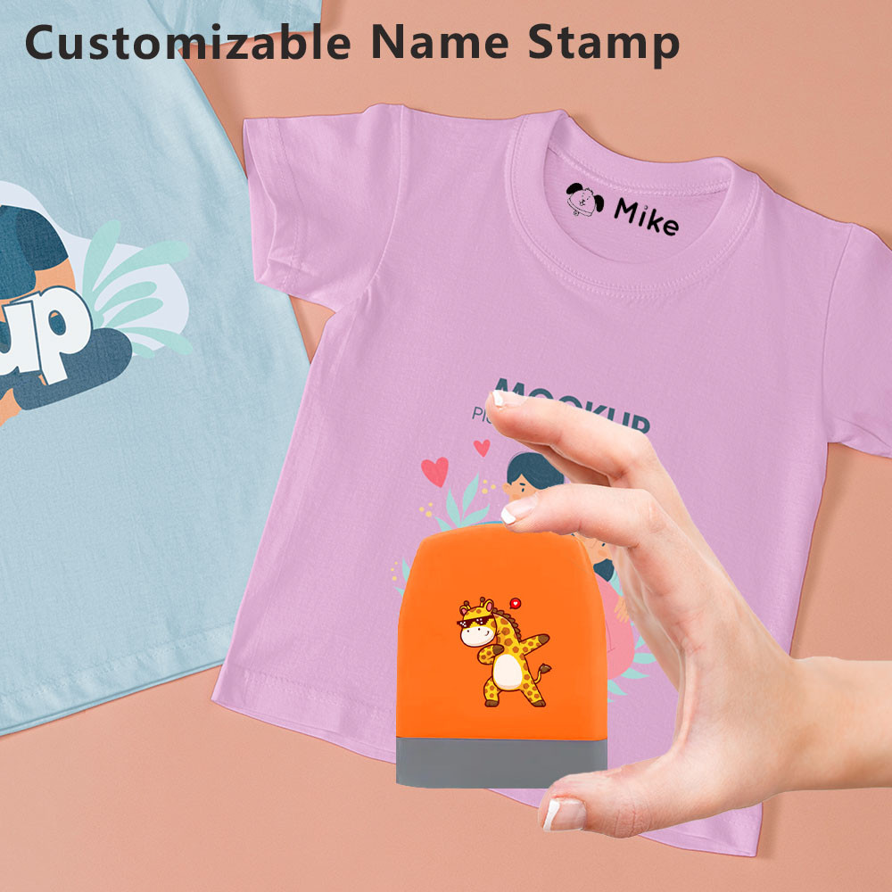

1PC Smudge-Proof Giraffe Personalized Name Stamp Easy to Use for Clothes,Socks, Bed Sheets, and More Customized Name Seal