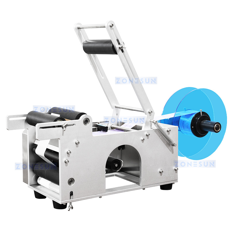 

ZONESUN Round Bottle Label Machine Plastic Labeling Sticker Machine Label Dispenser Machine Label Applicator ZS-LT50