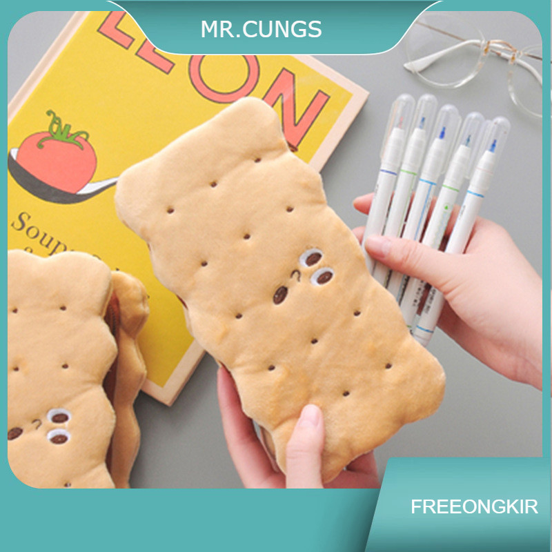 

Tempat Pensil Biskuit Lucu Kotak Pensil Cracker Tas Alat Tulis Sandwich Biscuit Pen Bag