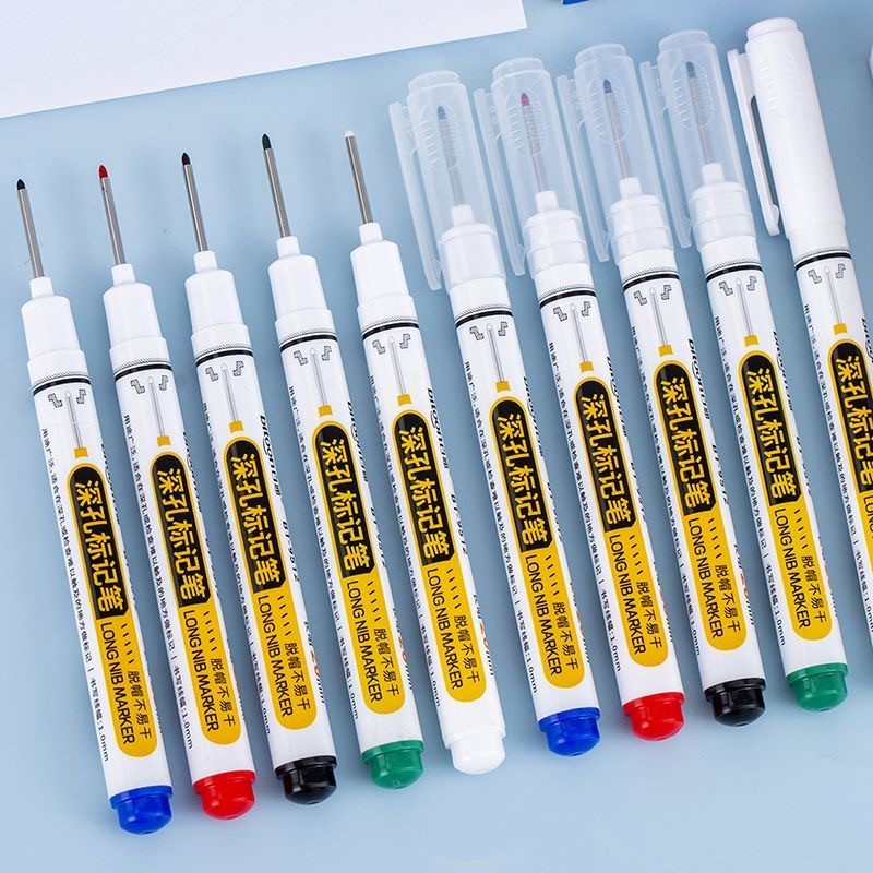 

8pcs/set Deep Hole Long Head Markers Extended Nib 20MM for Woodworking Metal Multi-functional Ceramic Tile Marking, Hardware