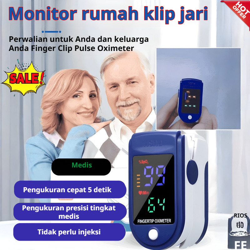❤Alat Pengukur Oksigen Darah/Monitor Oksigen Denyut Medis Rumah/Jenis Klip Jari Instrumen Deteksi Sa