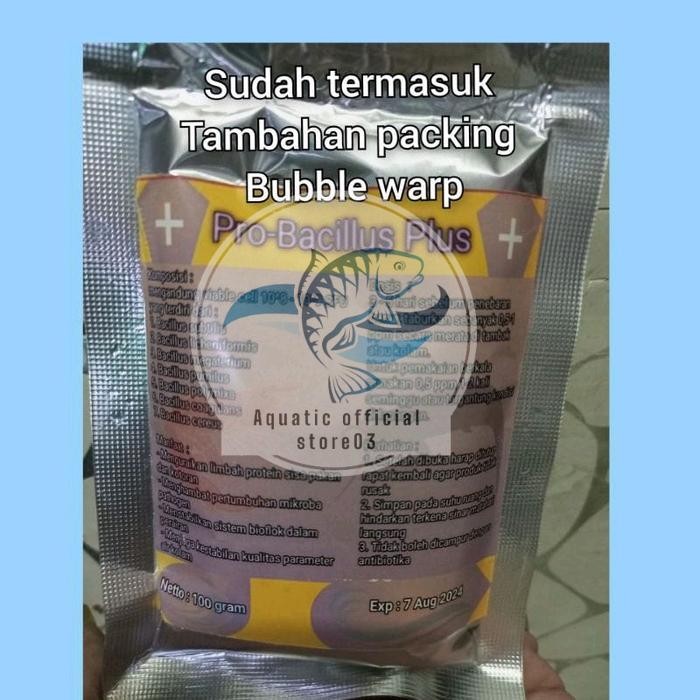 Probiotik bacillus plus 100 gram / probiotik Bacillus / bacillus / probiotik bioflok / probiotik kol