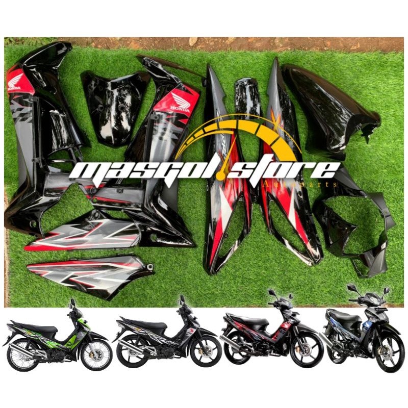 Full Body Halus Supra X 125 / Supra Batman Hitam Putih terlariss