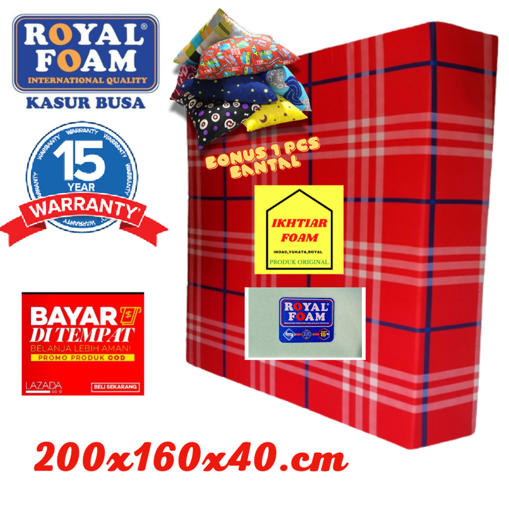 Kasur Busa Royal Foam No 2 Garansi 15 Tahun anti kempes Ukuran 200x160x40cm busa royal Tahan Lama