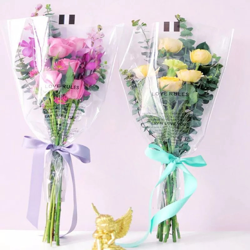 

[ 50 LEMBAR ] Plastik OPP bunga instan kertas buket bunga SF03