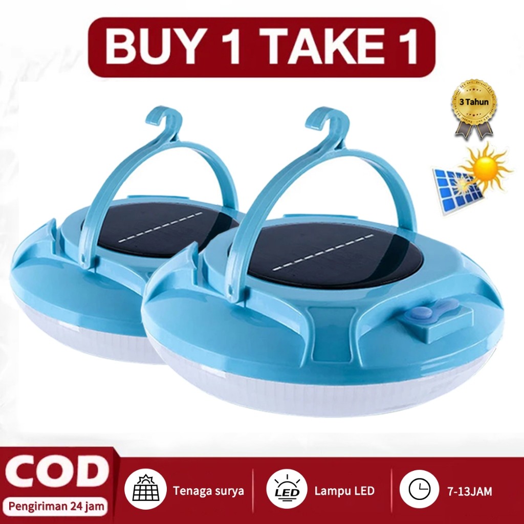 BUY 1 FREE 1Lampu Emergency UFO Gantung Solar Panel Camping Lamp Maxpower MX-203 500w 600W