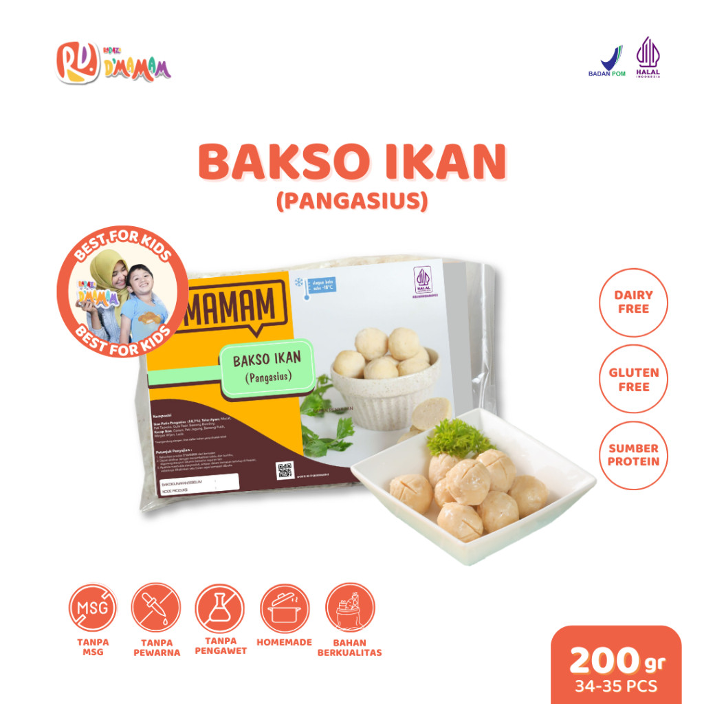 

Radaza D'MAMAM Bakso Ikan 200g Premium Anak MPASI Homemade Non MSG Non Pengawet BPOM HALAL DairyFree - Adwa Organic