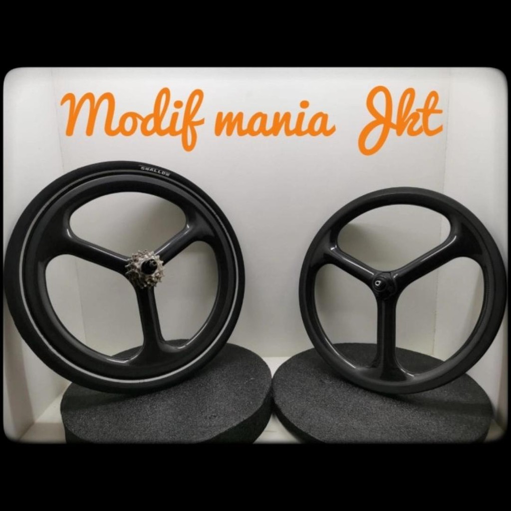 WHEELSET 3SPOKE CARBON 5SP FOR BROMPT BIKE