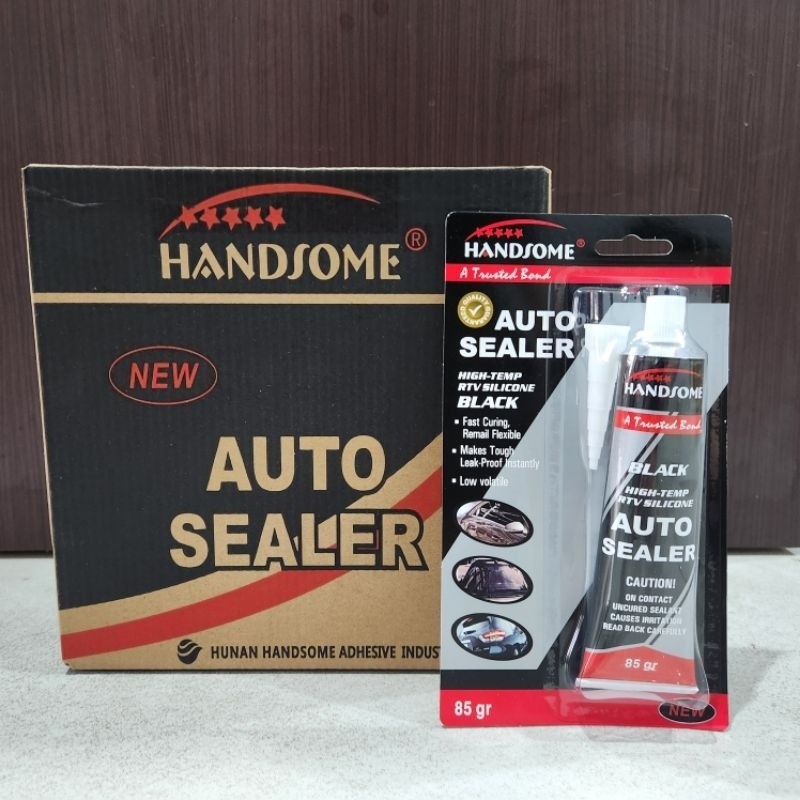 GROSIR MURAH LEM AUTO SEALER BLACK HANDSOME 35 GR (ISI 12 PCS) / Lem AUTO SEALER Hitam / Lem AUTO SE