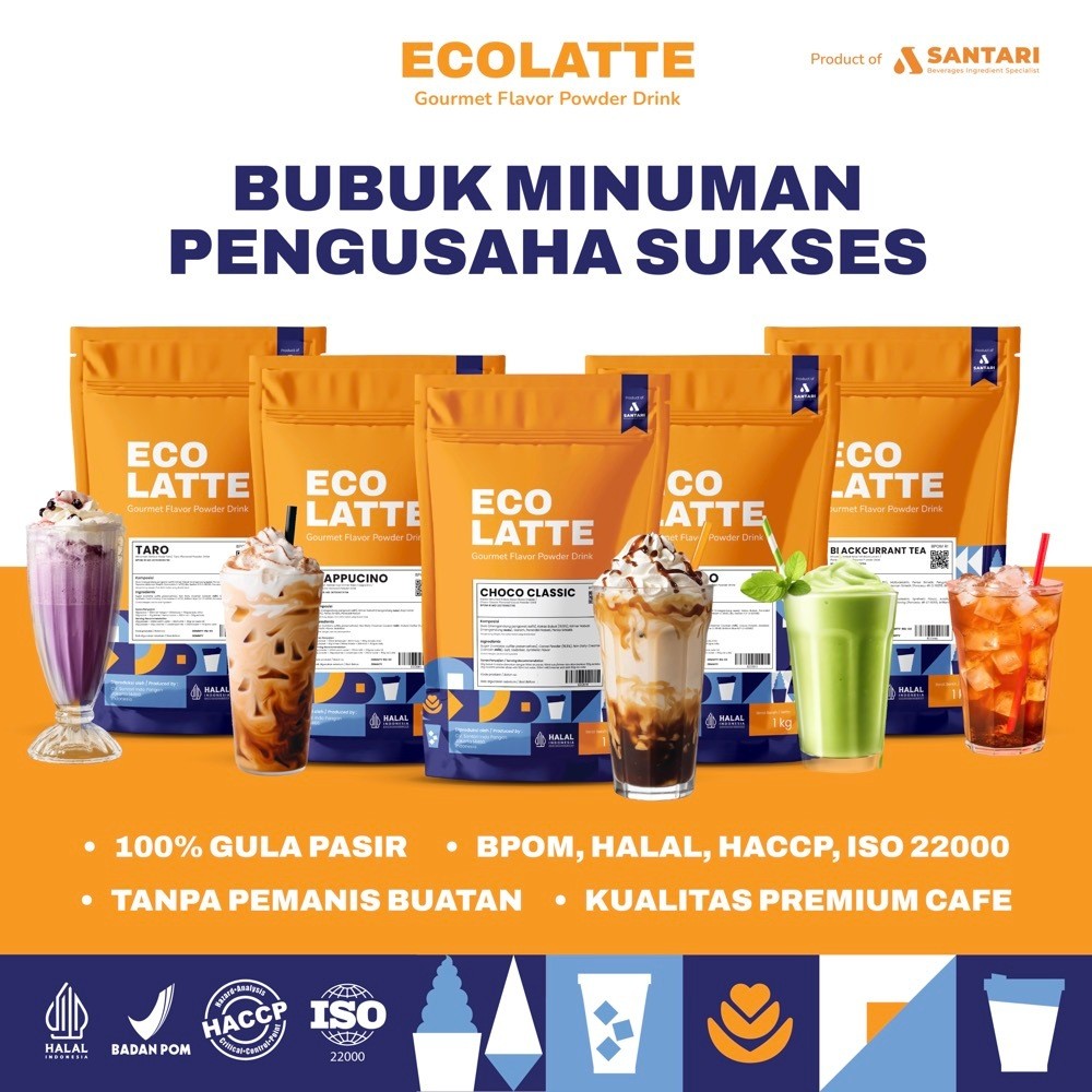 

New Ecolatte Drink Powder 1kg / Bubuk Minuman Kekinian - Ecolatte Powder All VariantPremium