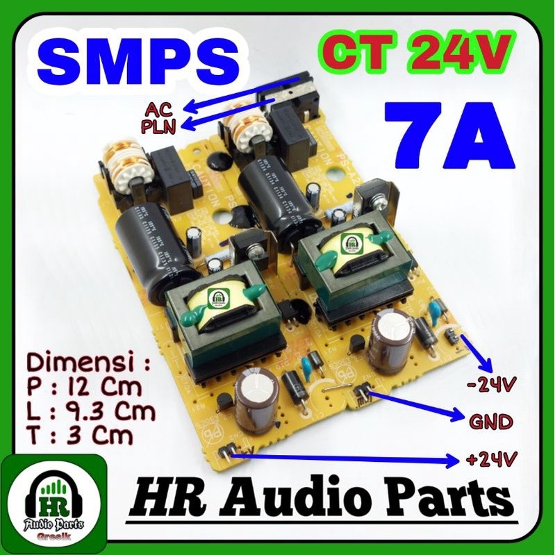 SMPS Switching Power Supply 24V CT 7A
For Audio Amplifier
