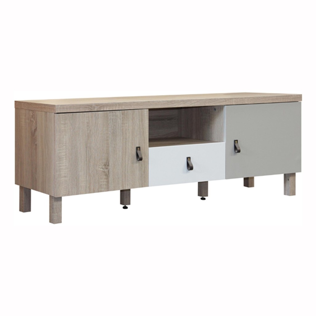 ZYO Terry - Dekoruma Meja TV / TV Stand / Rak TV / Buffet Ruang Tamu / Kabinet Bahan - Oak, White, G