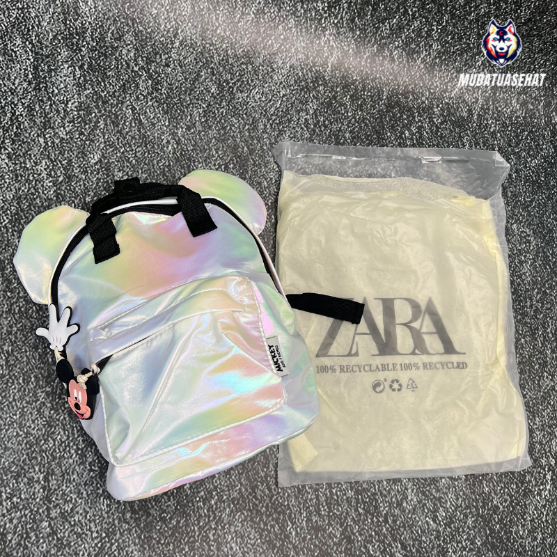NEW MICKEY X ZARA GLITTER MINI BACKPACK / TAS RANSEL ANAK /  BAGPACK / TAS SEKOLAH / TAS KULIAH / TA