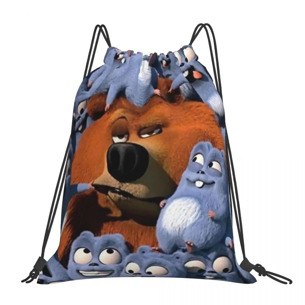 Grizzy And The Lemmings Backpacks Casual Portable Drawstring Bags Drawstring Bundle Pocket Sports Ba