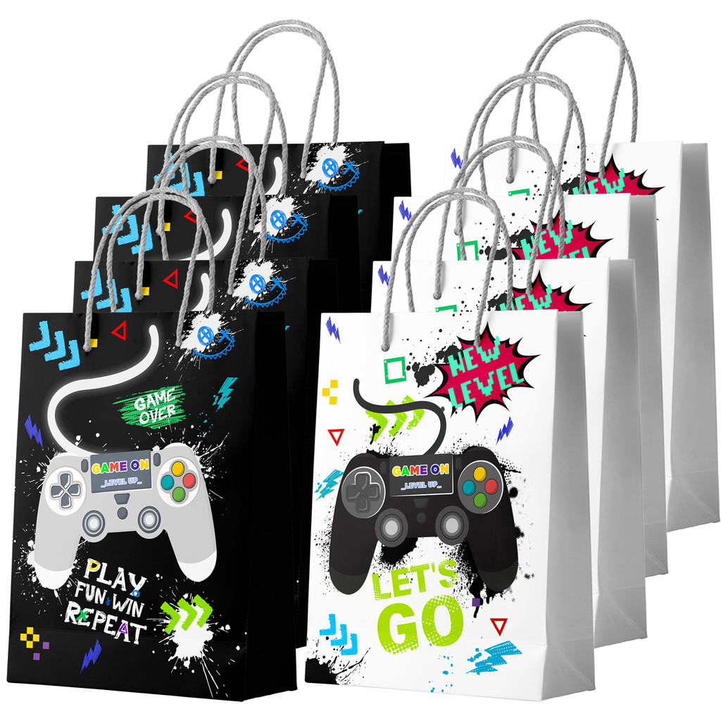 

Gamer Party Bags, 16 Pcs Video Game Goodie Bags Set - Video Game Party Favor Bags, Gamer Goodie Bags for Boys & Gaming Birthday