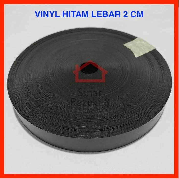 20 mm Edging HITAM / Vinil Vynil Dof Dop PVC Edging taco Plimir Roll Anyaman Pagar Pager - 40 METER