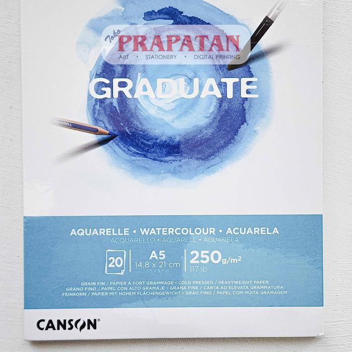 

TERLARIS! GRADUATE Canson Drawing Pad A5 | Mix Media | Watercolor | Sketch - M.MEDIA BLACK