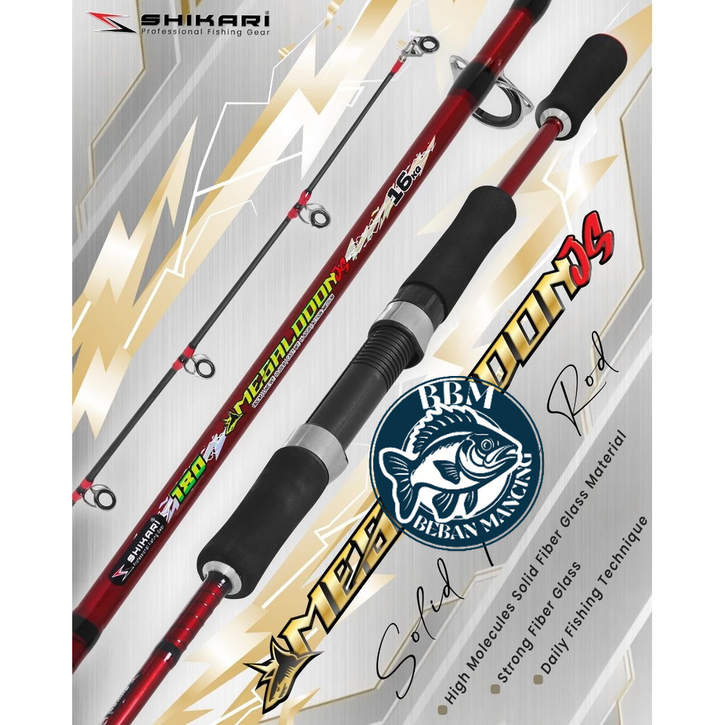 Joran Pancing SHIKARI MEGALODON JS 165cm- 240cm Fiber Solid (10-20lb) 16kg Murah