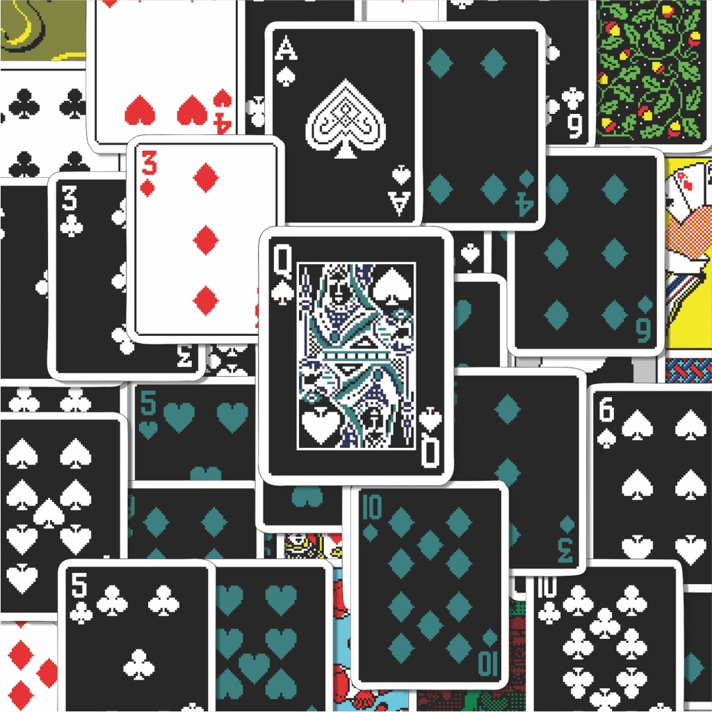 

100PCS Lucu Stiker Kartu Poker V6 Stiker Aesthetic Stiker Anti Air Stikers Berperekat Waterproof sticker decal buat Motor Helm Buku Journal Koper Casing HP Laptop Botol Minum Hadiah anak