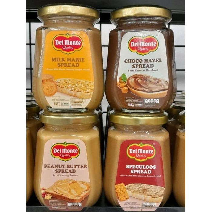 

Delmonte Spread Selai Oles Roti 170gr Rasa MILK MARIE / CHOCO HAZEL / PEANUT BUTTER / SPECULOOS