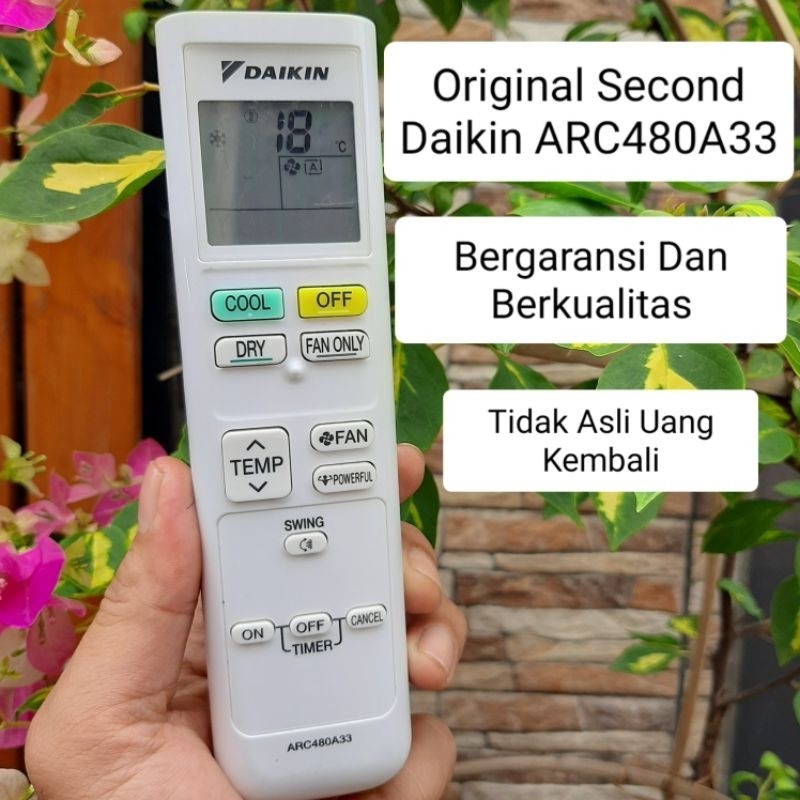 NEW Remot Remote Ac Daikin Original Second ARC480A33 FTC15NV14 FTC20NV14 FTC25NV14 FTC35NV14 Bergara