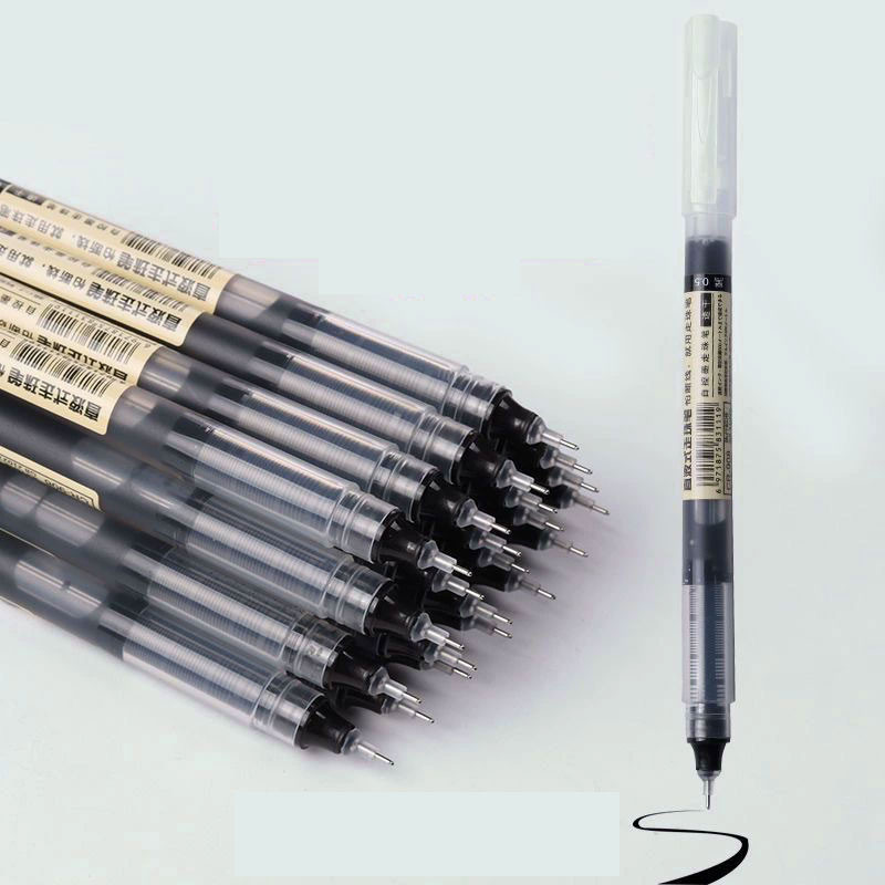 

10Pcs/set High Quality Needle Type Gel Pens Straight Liquid Ballpoint Pen Stationery School Office Supplies Writing