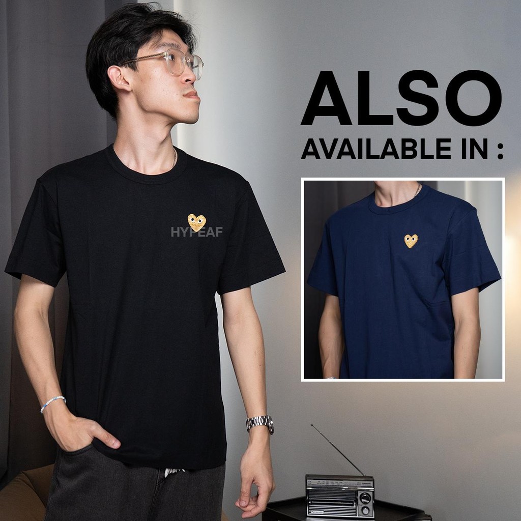 CDG Comme des Garcons PLAY Play Gold Heart Tshirt Tee Authentic / Baju Kaos CDG PLAY Original
