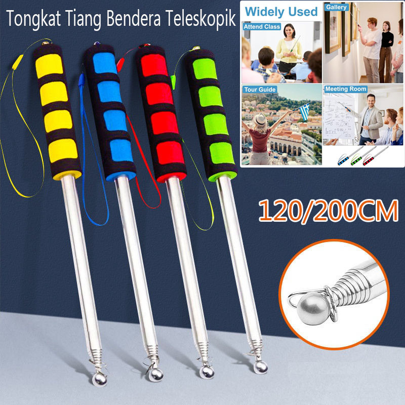 

COD 2M Tongkat Tiang Bendera Teleskopik Tour Leader Travel Telescopic Pole Tongkat Bendera Stainless