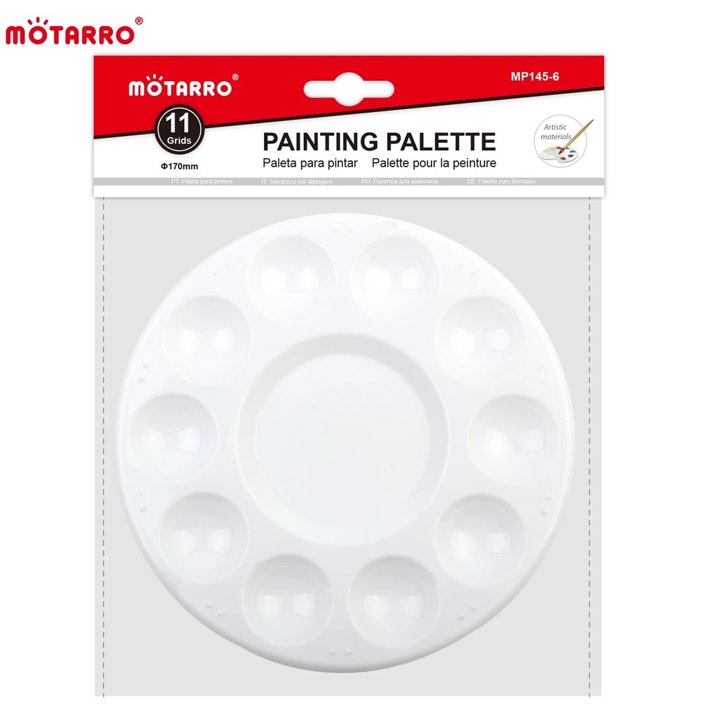 

MOTARRO 1/3/12Pcs Round Plastic Palette Art Alternatives Paint Tray Artist Watercolor Plastic Palette Supply White Pigment Tray