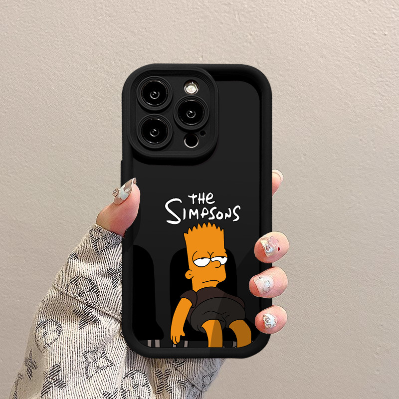 Simpson Casing Untuk IPhone 16 11 15 13 14 12 Pro Max 7Plus 8Plus SE 2020 XR X XS Max 16 7 8 6S 15 6