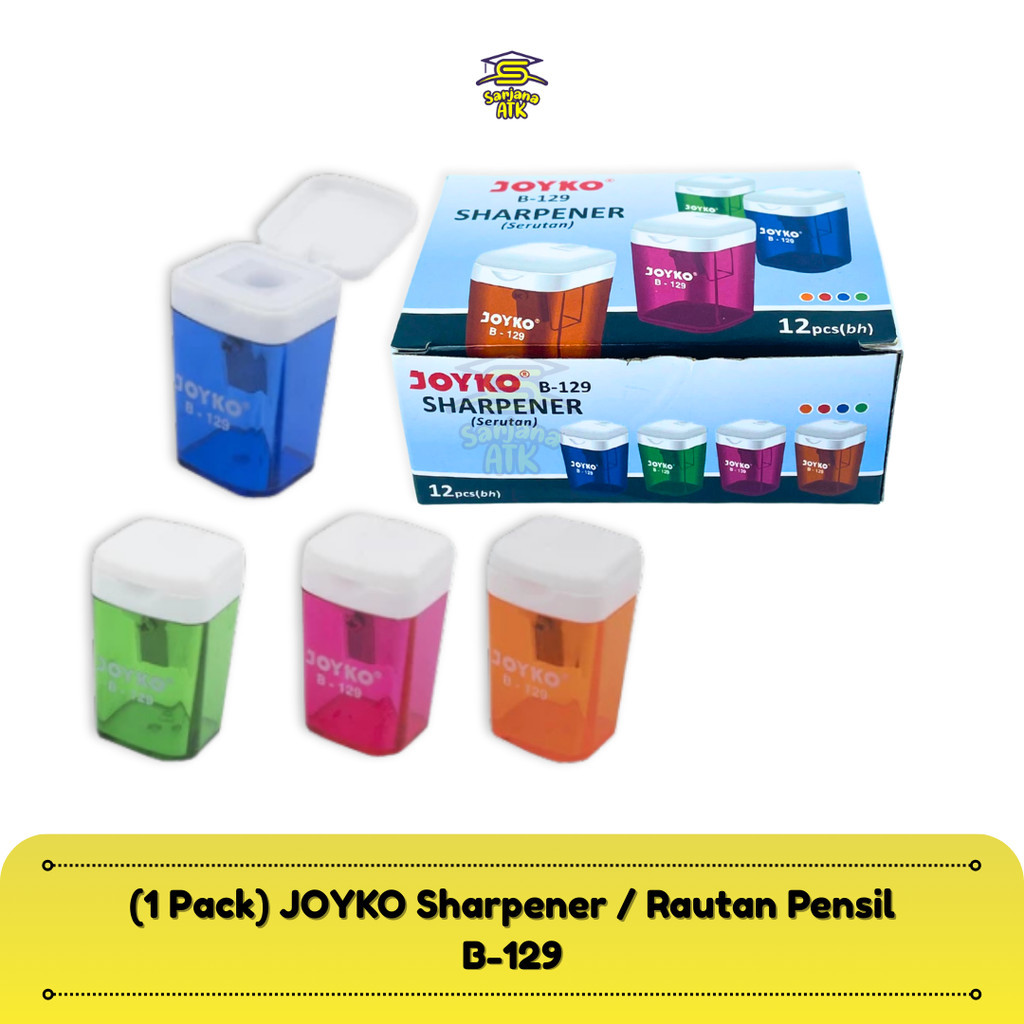 

(12 Pcs) JOYKO Rautan Sharpener B-129 Rautan Pensil Putar / Sharpener Meja