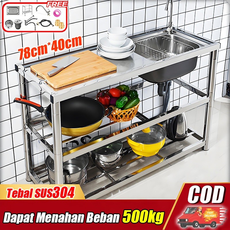 New Wastafel Portable Bak Cuci Piring Portable Tempat Cuci Piring Panjang Paket Lengkap Kitchen Sink