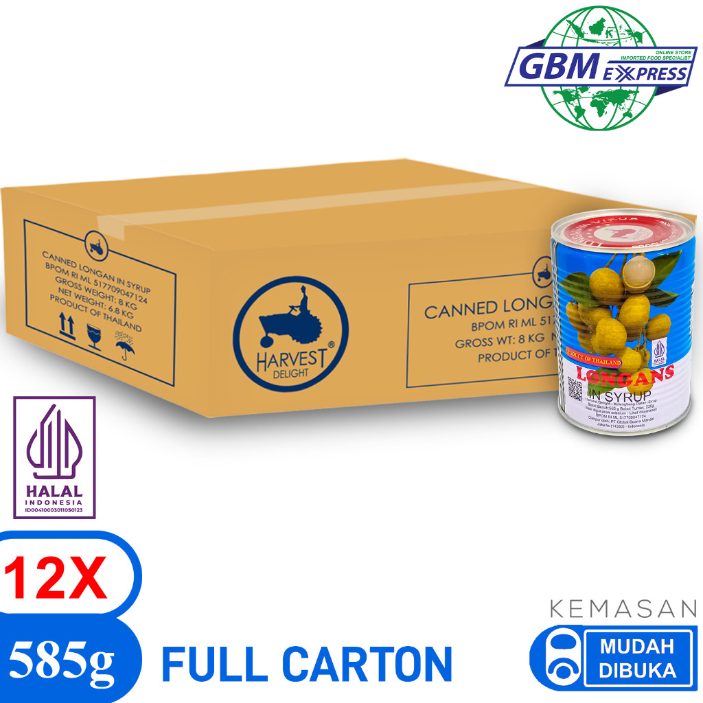 

Harvest Delight Full Carton Canned Longan in Syrup 565g - 12Pcs